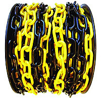 Пластиковая оградительная цепь, черно/желтая - фото 1 - id-p66712442