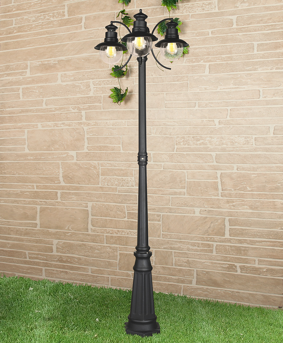 Уличный светильник на столбе Talli F/3 GL 3002F/3 черный