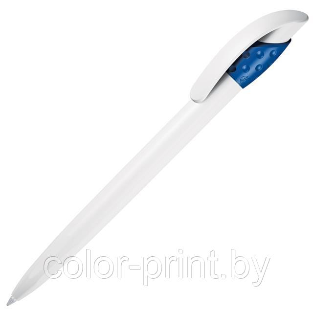 Шариковая ручка из синего пластика 410-24, бело-синяя