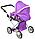 Коляска для кукол с люлькой, коляска-трансформер MELOBO 9346, от 2-х лет, фиолетовая, фото 2