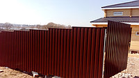 Забор из профнастила, RAL 8017, высота 2 метра + ворота с калиткой.