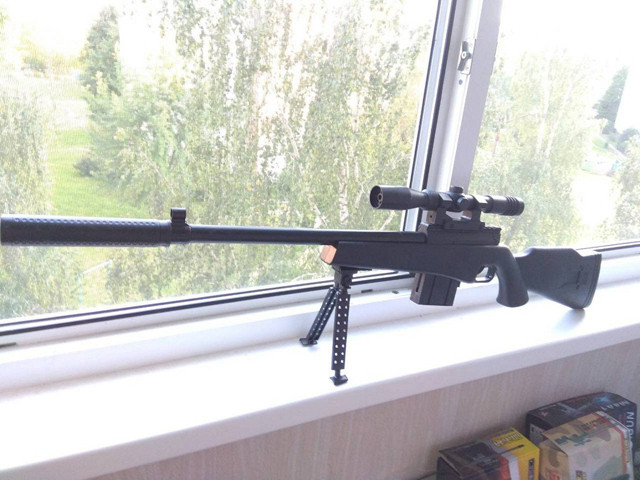 Снайперская пневматическая винтовка с глушителем AW .338 - фото 1 - id-p66757516