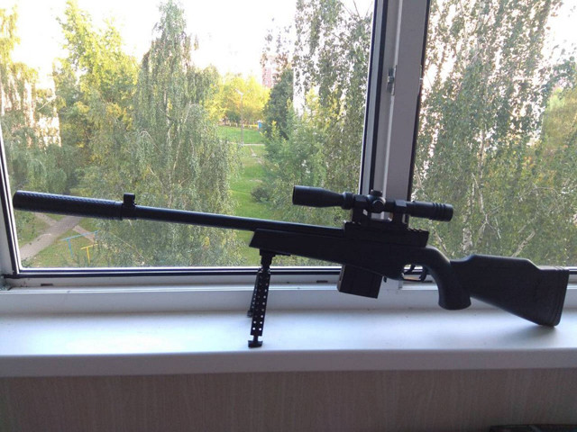 Снайперская пневматическая винтовка с глушителем AW .338 - фото 2 - id-p66757516