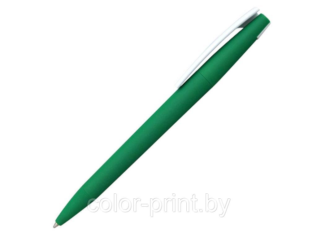 Пластиковая шариковая ручка, зеленый/,белый, Z-PEN, поверхность СофтТач - фото 1 - id-p66734679