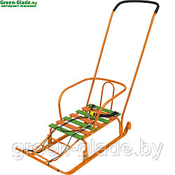 Кресло-качалка с подножкой модель 77 каркас Венге ткань Montana-902 Цвет оранжевый