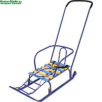 Кресло-качалка с подножкой модель 77 каркас Венге ткань Montana-902 Цвет синий