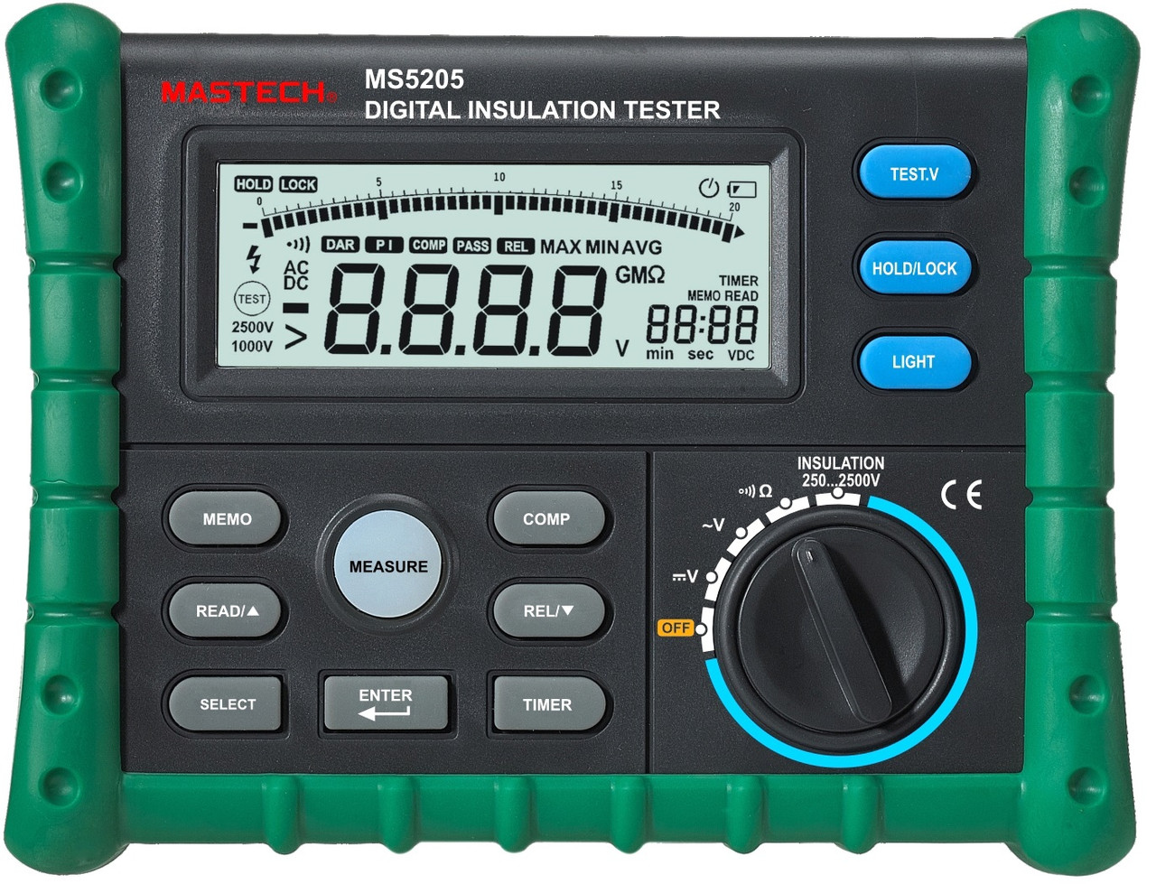 Измеритель сопротивления изоляции (мегаомметр) Mastech MS5205 - фото 1 - id-p66765366