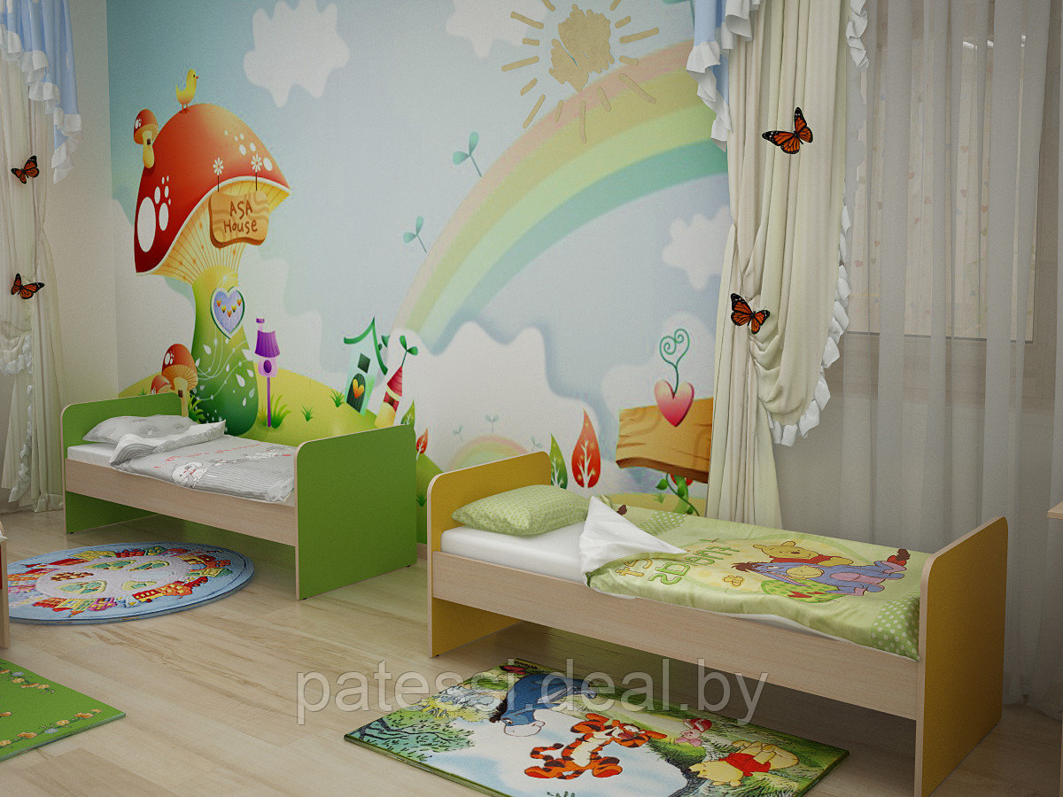 Кровать для детского садика со спинкой. Без матрацев 1236х644 мм - фото 2 - id-p66804683