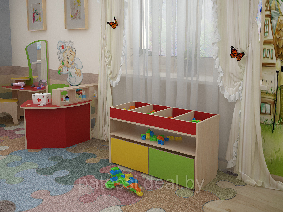 Шкаф для детской одежды двухдверный со скамьей - фото 6 - id-p67138531