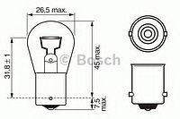 Лампа одноконтактная белая (21W) 24V BA15s