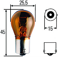 Лампа одноконтактная желтая PY21W 24V