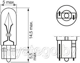 Лампа безцокольная 1.2W 24-30V щитка приборов