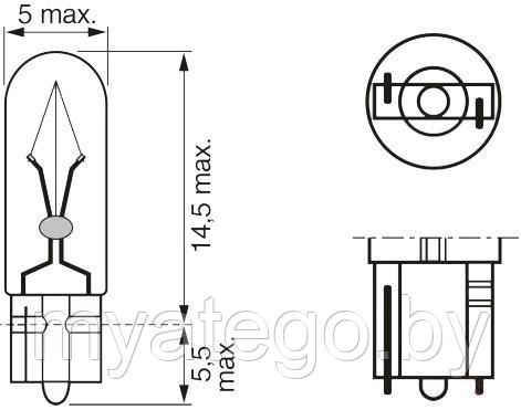 Лампа безцокольная 1.2W 24-30V щитка приборов - фото 1 - id-p66819413