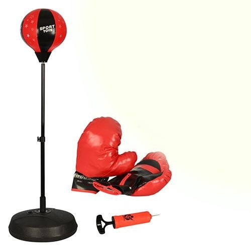 Груша для бокса напольная до 146 см + боксерские перчатки, набор для бокса 7555B, в комплекте насос - фото 2 - id-p66829138