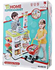 Игровой набор Супермаркет 668-03 с кассой, тележкой и товарами
