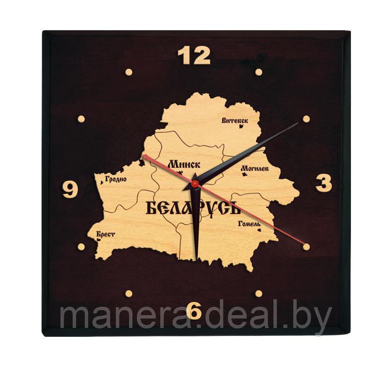 Часы настенные "Карта РБ" квадратные - фото 3 - id-p7149944