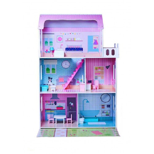 Деревянный дом с мебелью для кукол Барби 3 этажа VT174-1154 - фото 1 - id-p66868631