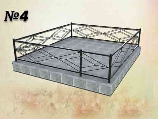 Ограда на могилу металлические № 4 - фото 1 - id-p66886924