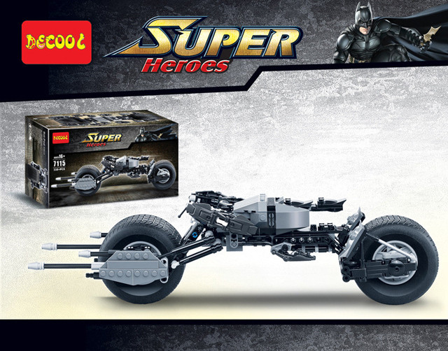 Конструктор Decool 7115 "Мотоцикл Бэтмена-Bat-pod" (аналог Lego Super Heroes Batman) 328 деталей - фото 1 - id-p66892264