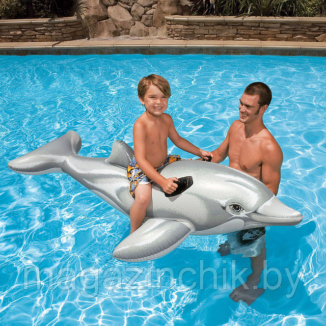 Intex 58539 Надувной плот наездник детский Большой Дельфин 201х76 см, Интекс купить в Минске - фото 2 - id-p2956710