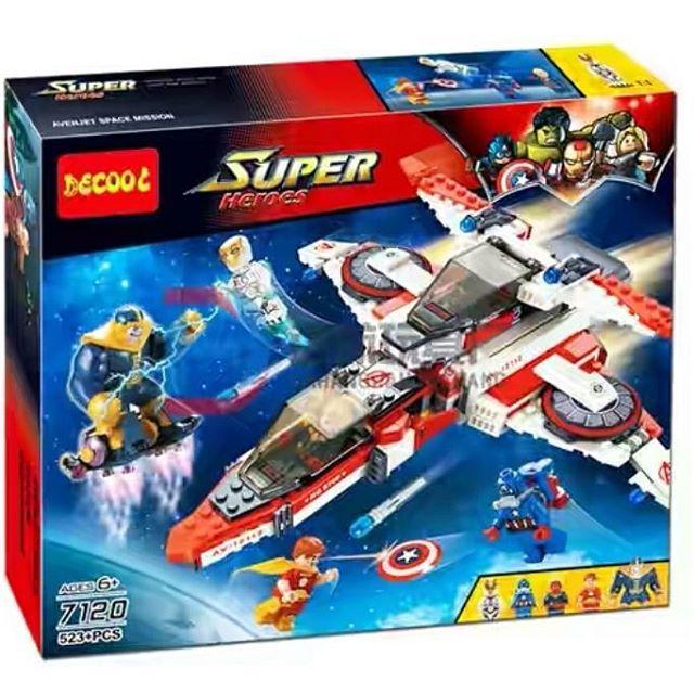 Конструктор Decool 7120 "Реактивный самолет Мстителей" (аналог Lego Super Heroes 76049) 523 детали - фото 1 - id-p66907434