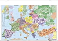 Карта настенная ЕВРОПА по квадратам и дорожной сети