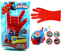 Детская перчатка человека паука Spider man свет.звук.