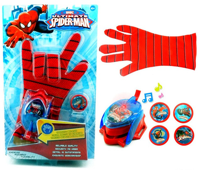 Детская перчатка человека паука Spider man свет.звук. - фото 1 - id-p67002717