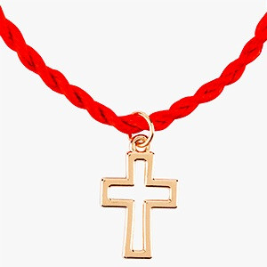 Красная Нить «Крест», браслет с подвеской №4 - фото 1 - id-p67009711