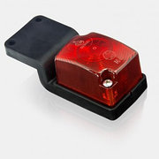 Фонарь габаритный красного цвета на угловом резиновом кронштейне под трубчатую лампочку (C5W) FTP-164 I