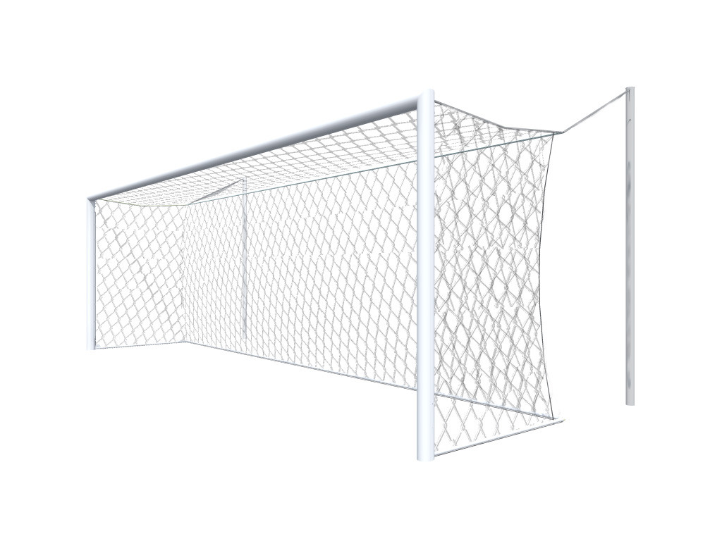 Ворота футбольные стационарные 7,32 х 2,44 под свободно подвешиваемую сетку, алюминиевые
