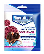 03763 Гранулы от крыс и мышей "Зоокумарин супер" 200 г