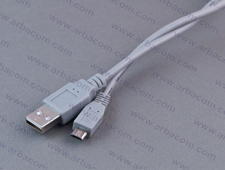 Шнур USB-A штекер - USB-микро(micro) В штекер 0,3м (в ПЭ упаковке)  (АРБАКОМ)