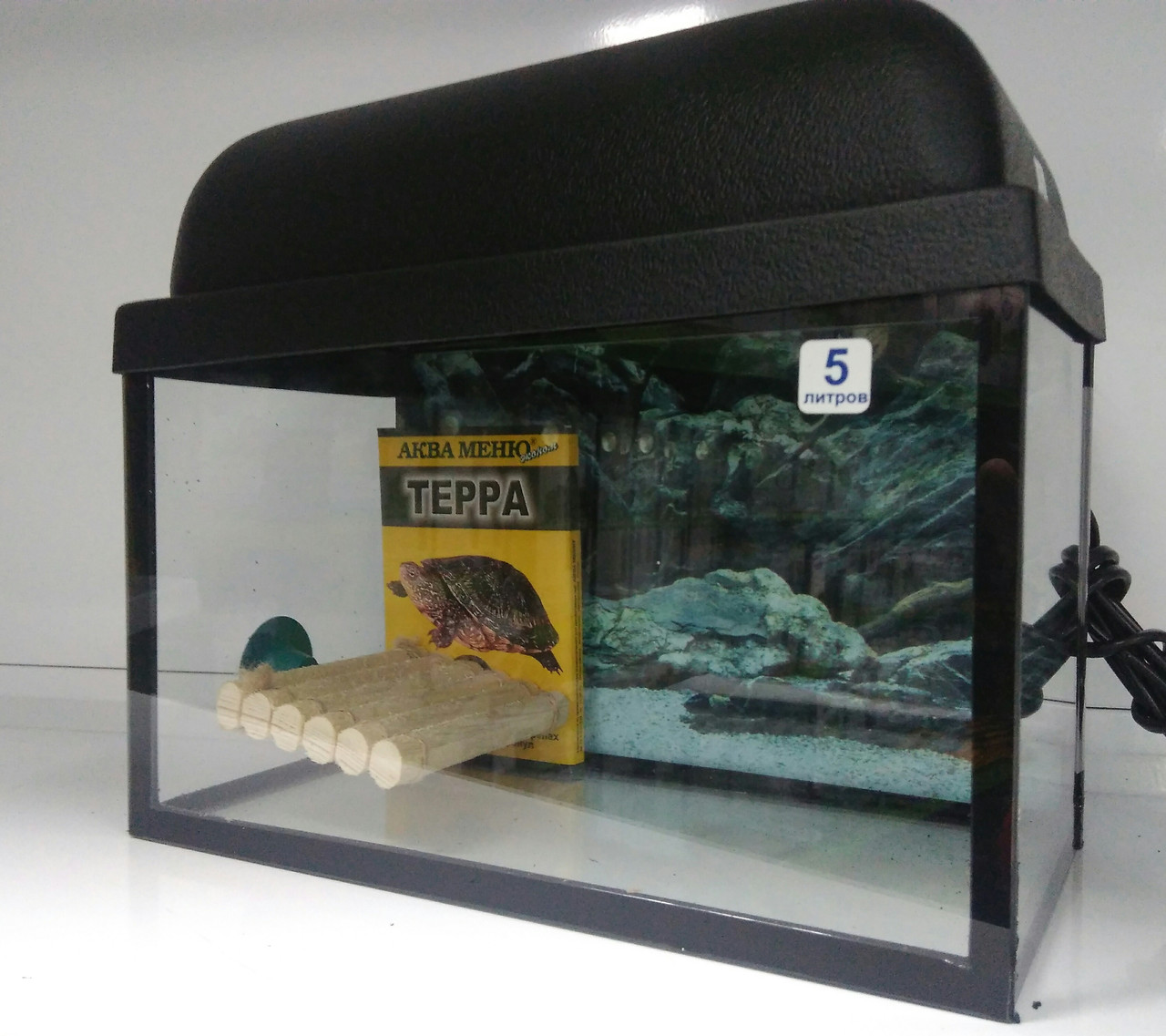 Аквариум для красноухих черепах 5 литров (комплект) - фото 2 - id-p67072883