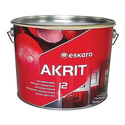 Eskaro Akrit 12  Износостойкая моющаяся полуматовая краска для стен 9.5 л