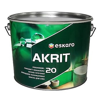 Eskaro Akrit 20  Особо прочная моющаяся полуматовая краска для стен .2.85 л