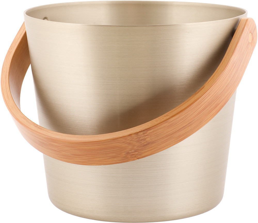 Ведро алюминиевое с бамбуковой ручкой RENTO, шампань