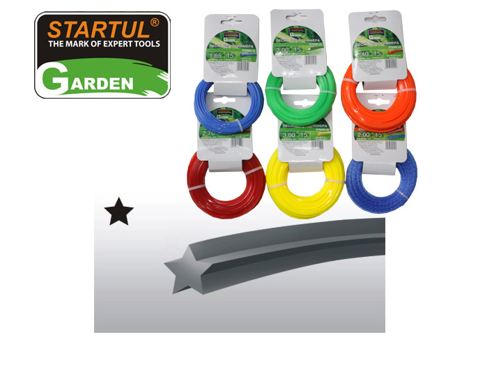 Леска ф3,0ммх15м "звездочка" STARTUL GARDEN (ST6059-30)