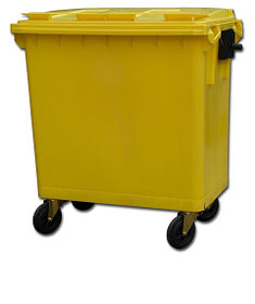 Пластиковый мусорный контейнер 770л желтый tsg