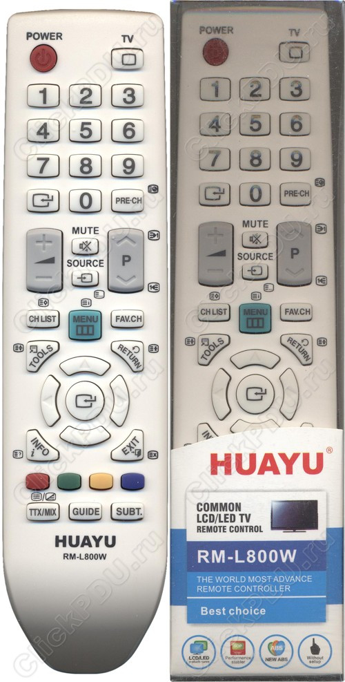 Huayu for Samsung RM-L800W белый  корпус  универсальный пульт (серия HRM830)