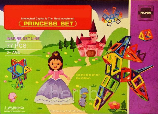 Магнитный конструктор 77 деталей Princess Set MAXI, большой набор для девочек - фото 1 - id-p62582631