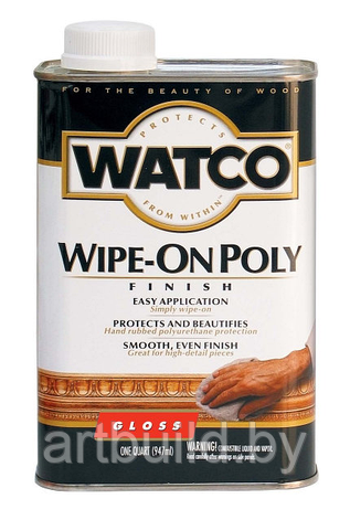 Полироль для дерева Watco Wipe-On Poly, глянцевая (0.946 л.), фото 2