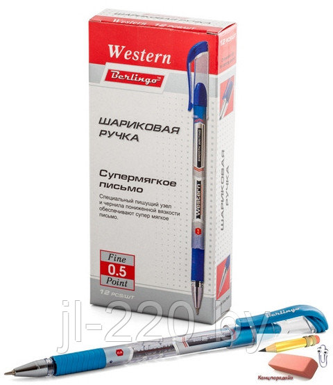 Ручка шариковая Berlingo Western, 0,5 мм., синяя