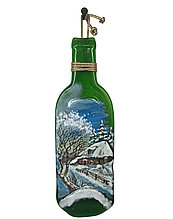 Декоративная бутылка с росписью "Зима"