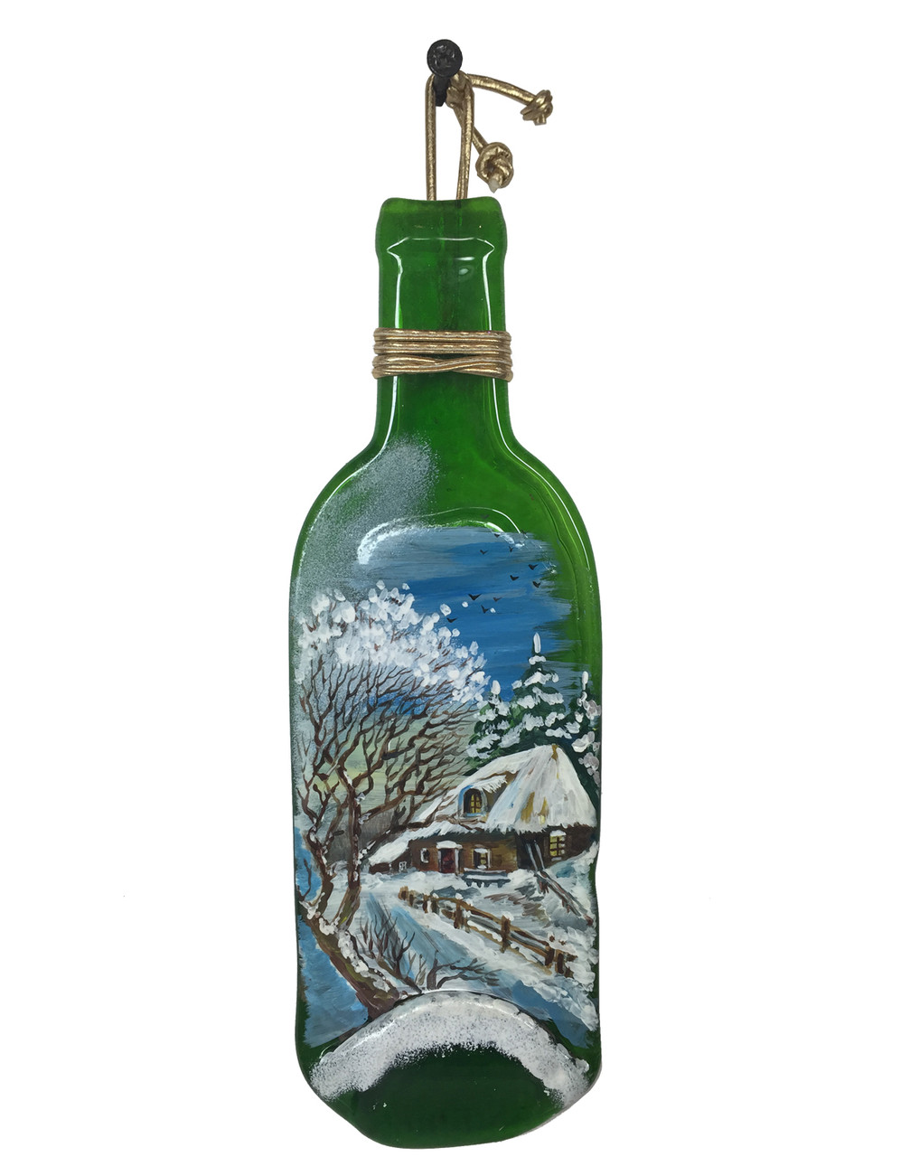 Декоративная бутылка с росписью "Зима"