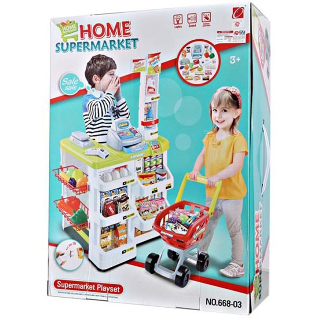Игровой набор "Супермаркет" 668-03 с тележкой (24 предмета) - фото 3 - id-p67195309
