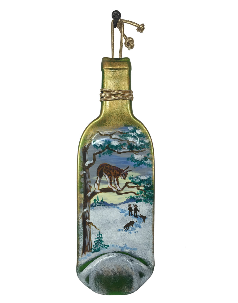 Декоративная бутылка с росписью "Рысь"