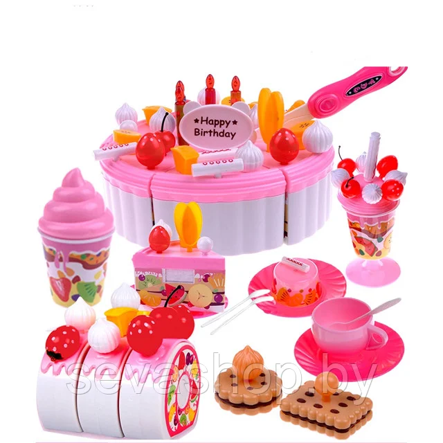 Игровой набор "Сладкий стол" (75 предметов, свет, звук) 889-19А Накрой праздничный стол ко дню рождения своих друзей и кукол!