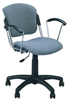 Компьютерное кресло ЭРА хром с подлокотниками для работы в офисе и дома, (ERA GTP PL в ткани калгари)