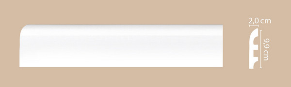Плинтус напольный полиуретановый A016-20 белый - фото 1 - id-p67270512